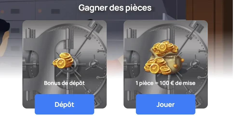 Boutique de Millionz Casino où les pièces s'échangent contre des récompenses